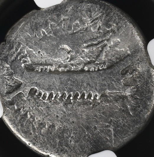 Marc Antony Silver Denarius 30BC Genuine Legionary Roman Imperatorial NGC Graded