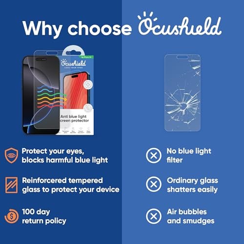 Anti Blue Light Tempered Glass Screen Protector for iPhone iPhone 15 Regular