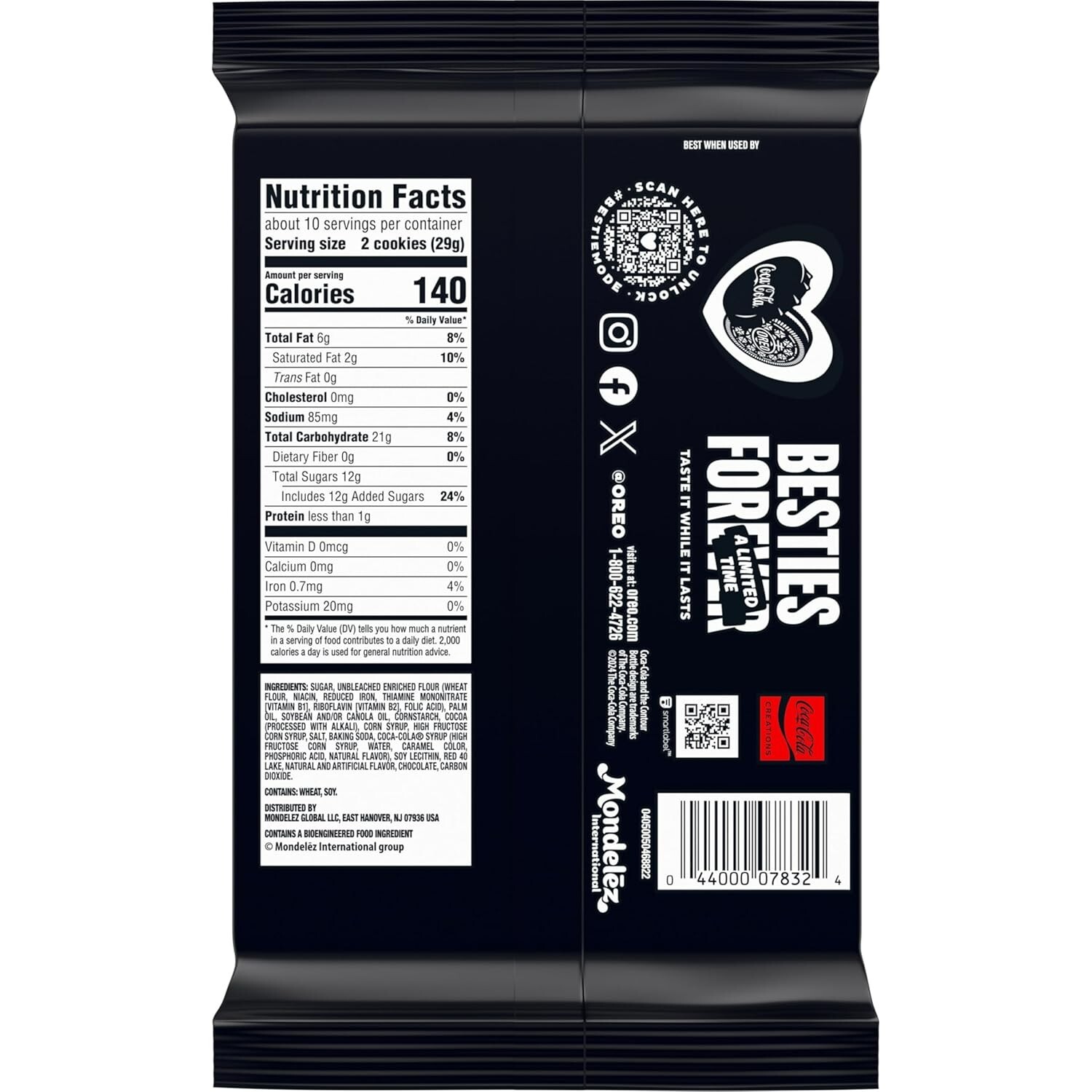 Limited Edition Oreo Coca Cola Flavor Cookies with Popping Candy 10.68oz Coke