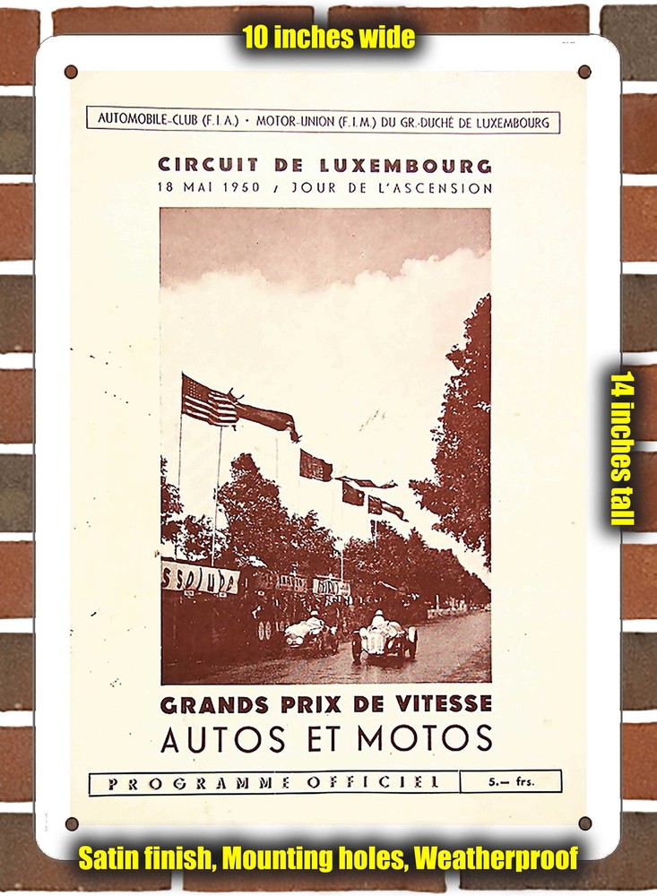 Metal Sign - 1950 Findel Racing Program - 10x14 inches