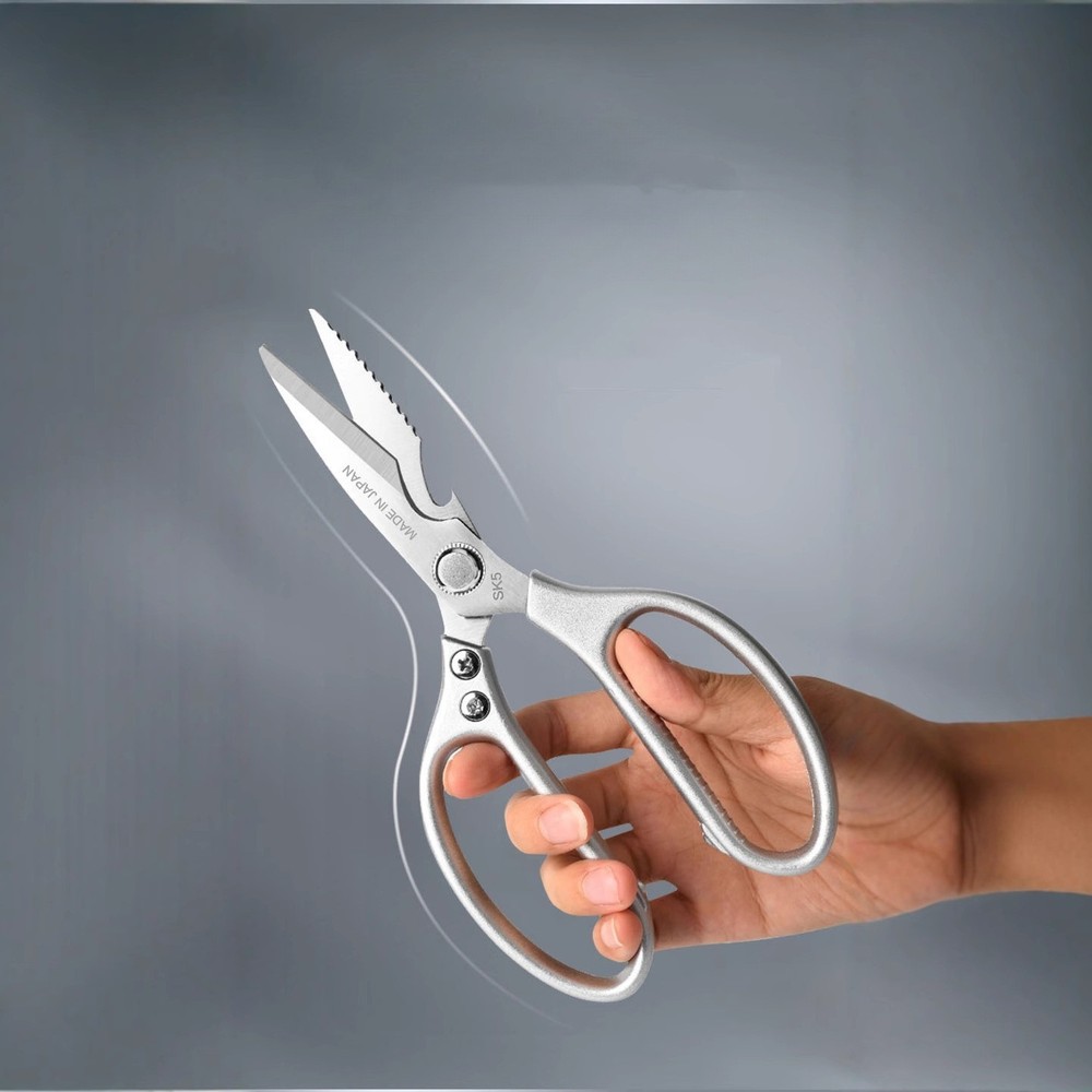 Silver SK5 Powerful Kitchen Shears Multi Function Cuts Chicken Bones Meat Fish