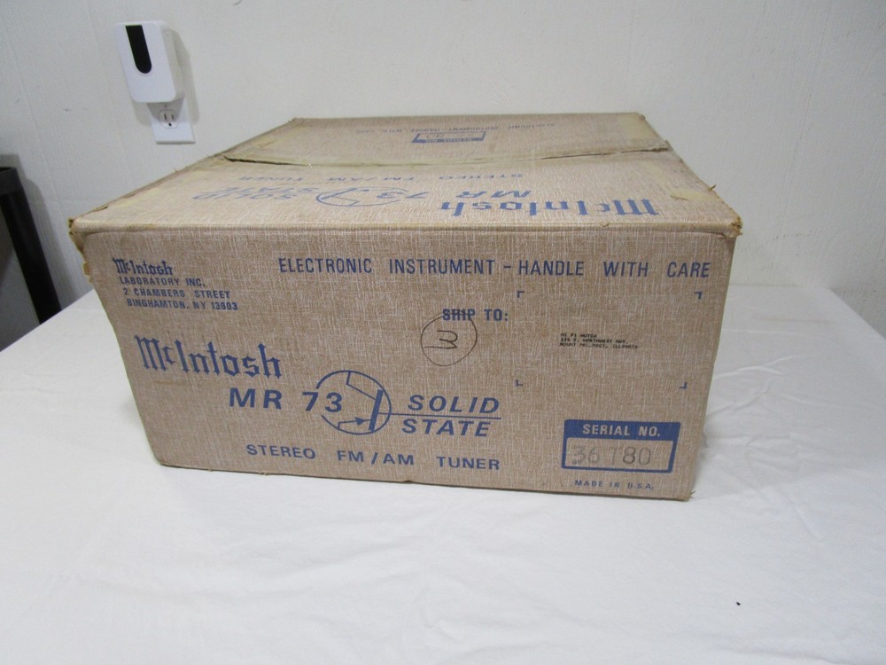 Nice Empty Box for McIntosh MR 73 Tuner ----------------------- Cool!