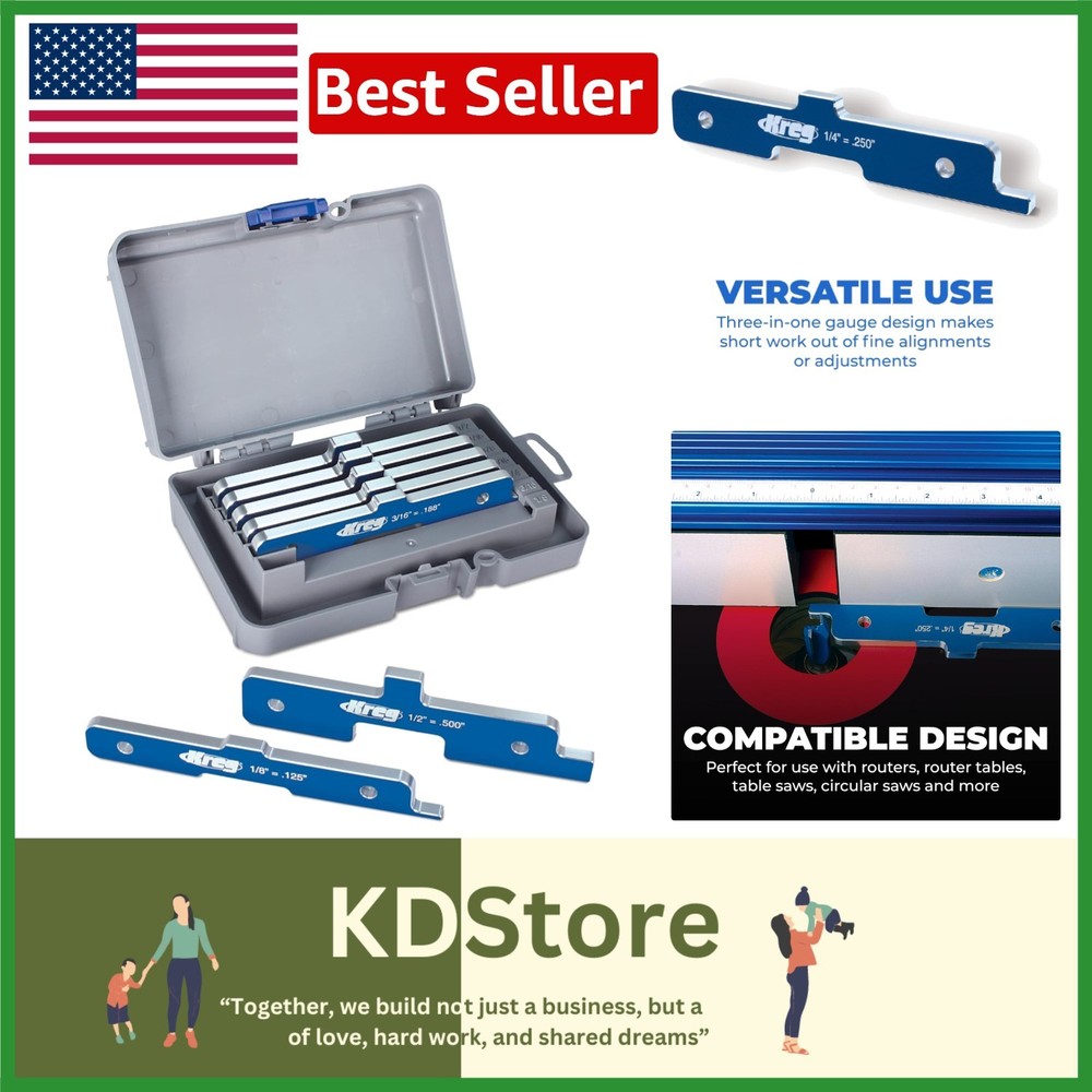 Versatile Precision Router Setup Bars (Set of 7) for Woodworking Mastery