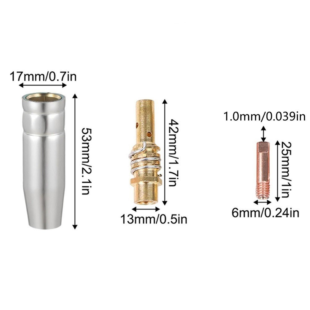 8PCS for MIG Welder Accessory Kit For 15AK with M6 Gas Diffuser and Tips