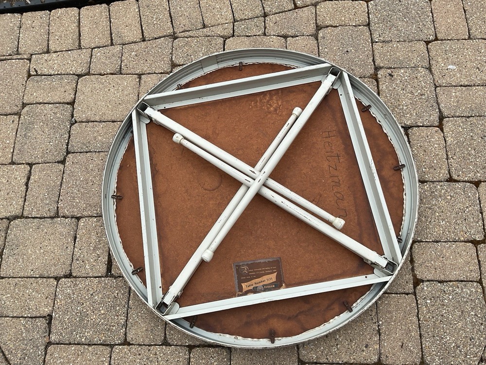 Vintage MCM Durham Line Round Folding Table 35” Diameter- Table #5135