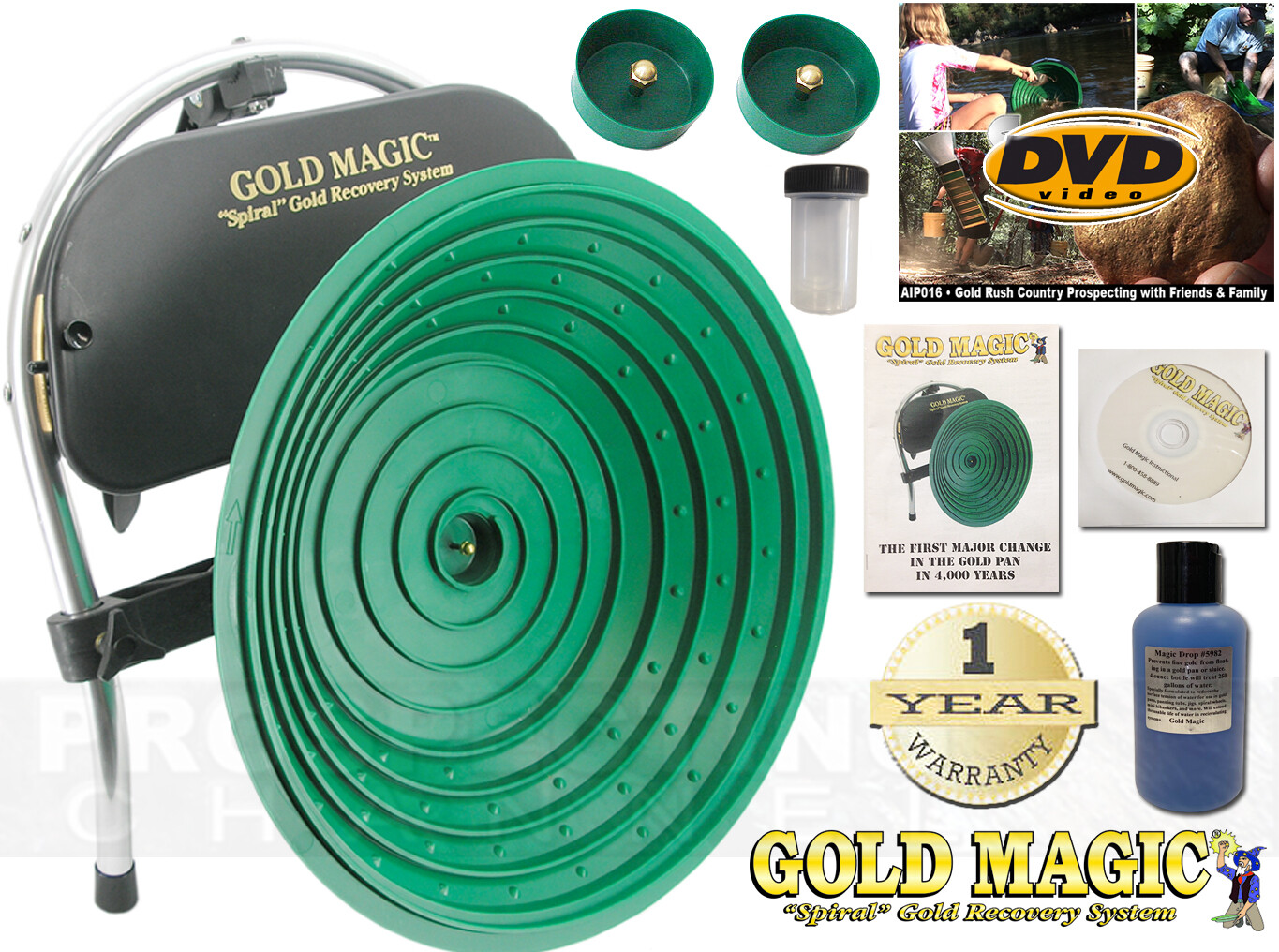 Gold Magic 12E 12-E Automatic Pan Panning Machine Spiral Wheel + BONUS ITEMS