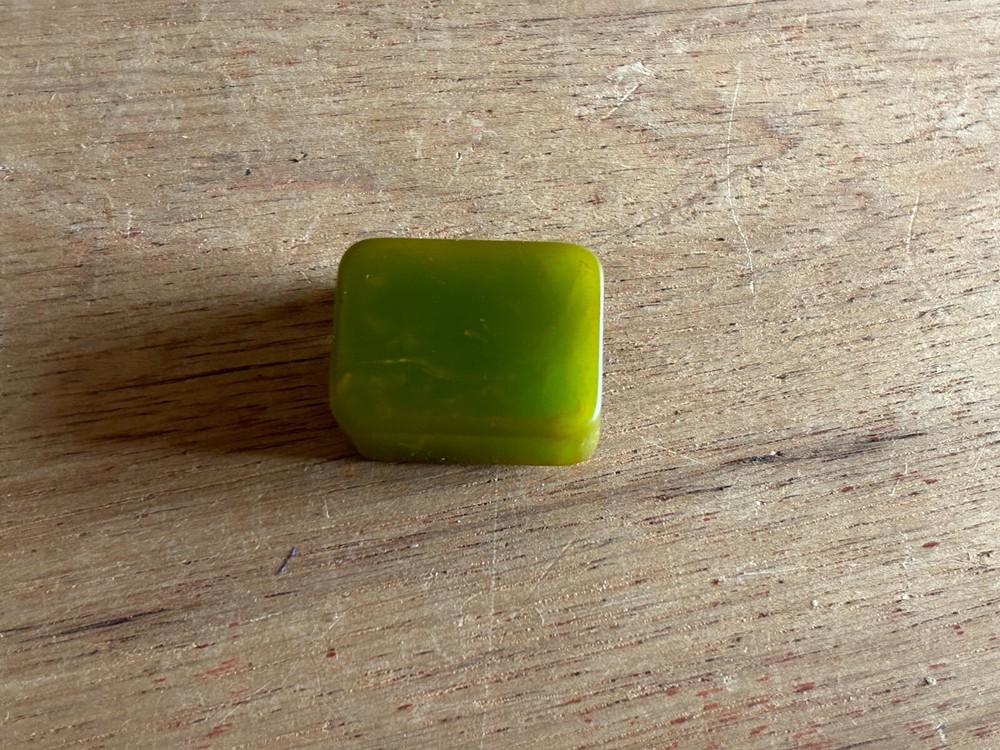 Green Bakelite Pencil Sharpener Catalin Swirled Small School Vintage Rectangle
