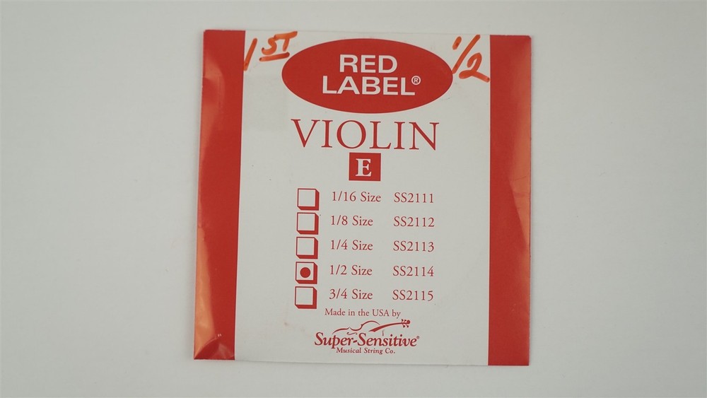 Red Label Super Sensitive Medium Violin Single String - Size E 1/2 - SS2114
