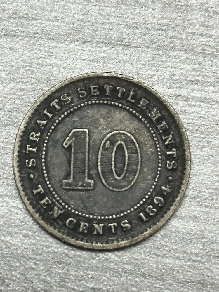 1894 Straits Settlements Silver 10 Cents