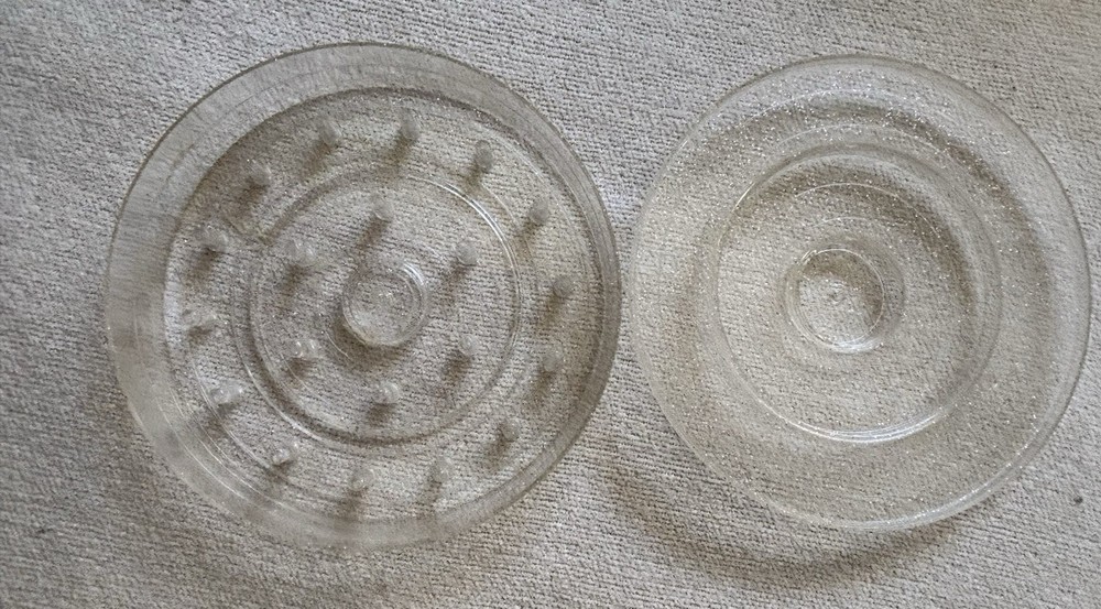 2 Vintage Plastic Spool Boxes Clear Thread Holder Caddy Sewing Storage