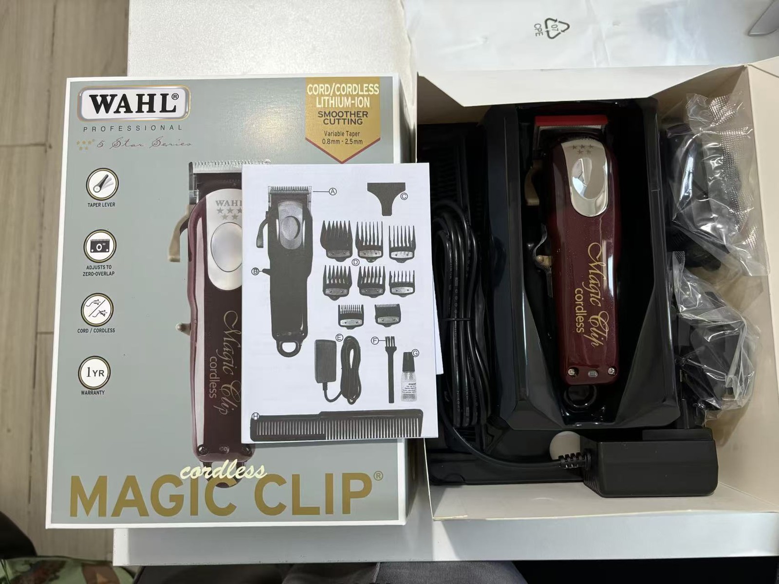 New 8148 Professional 5-Star Series Cordless Magic Clip Cord / Cordless Clipper