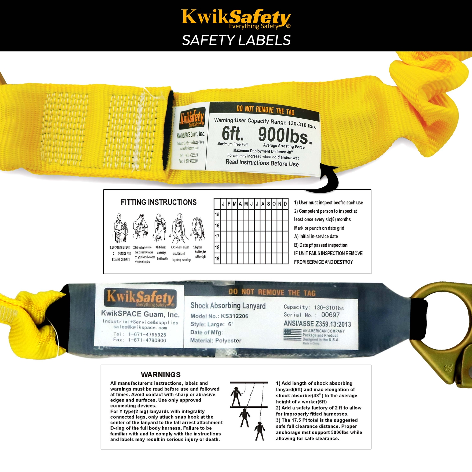 PYTHON 6' Safety Lanyard | 1 PACK