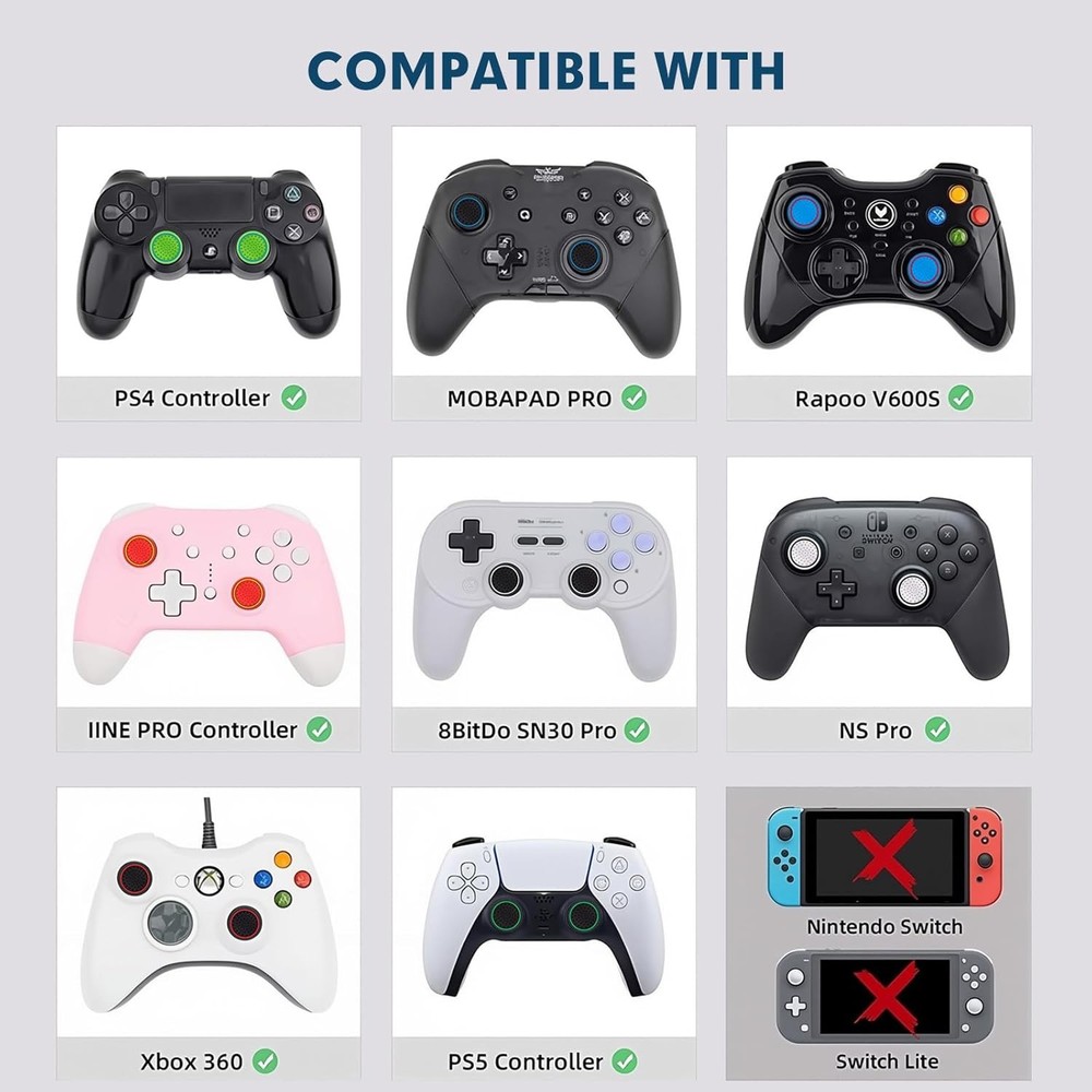 Thumb Grips for Game Controller Silicone Joystick Caps