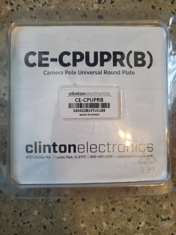 Clinton Electronics CE-CPUPR(B) Universal Round Mounting Plate for Camera Poles
