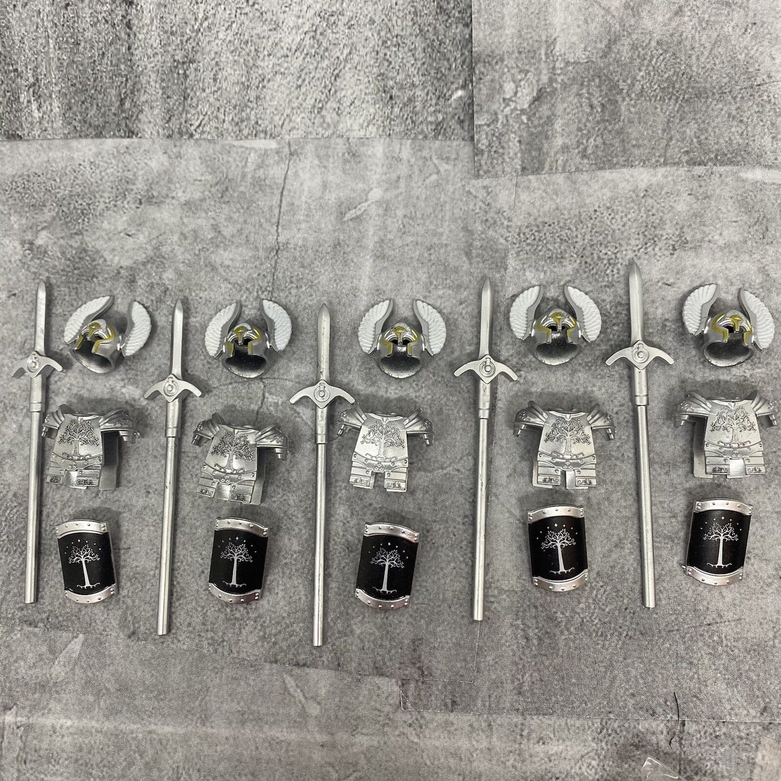 5pack Gondor Knight Multipack Blocks Accessories for  Minifigures BdB01 Lotr