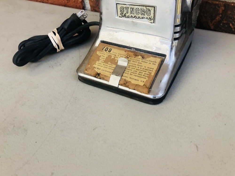 Rare Syncro Electric Hone Barber Razor Sharpener 1950s Sharpening
