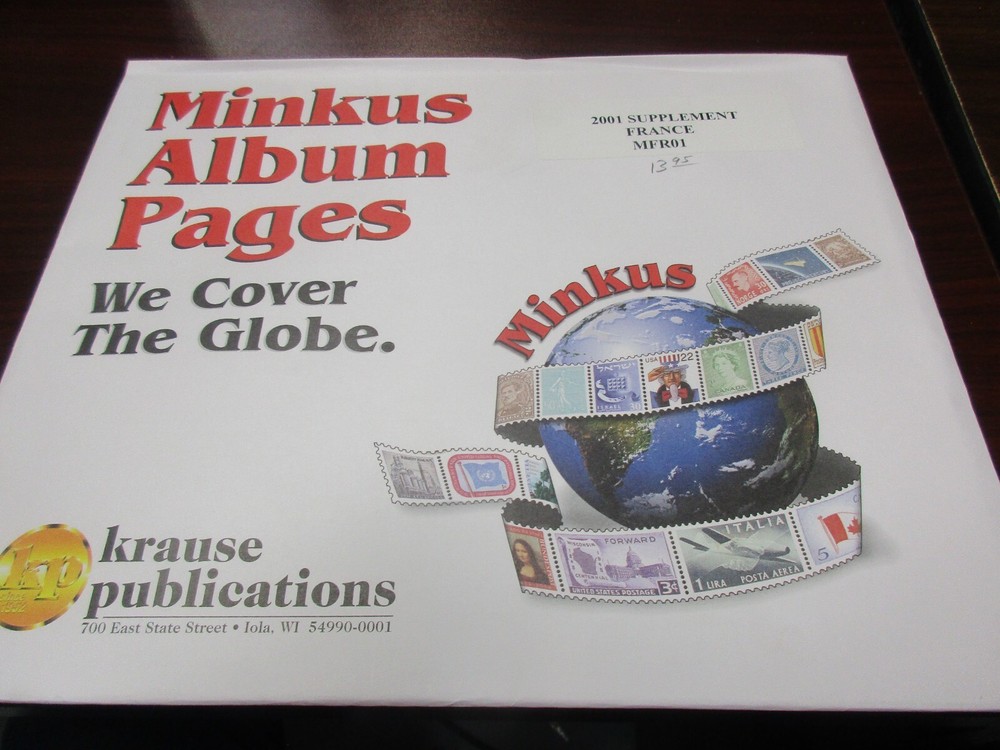 "MINKUS"  ALBUM PAGES  2001  SUPPLEMENT  FRANCE  #MFR01   W/FREE SHIPPING!!!