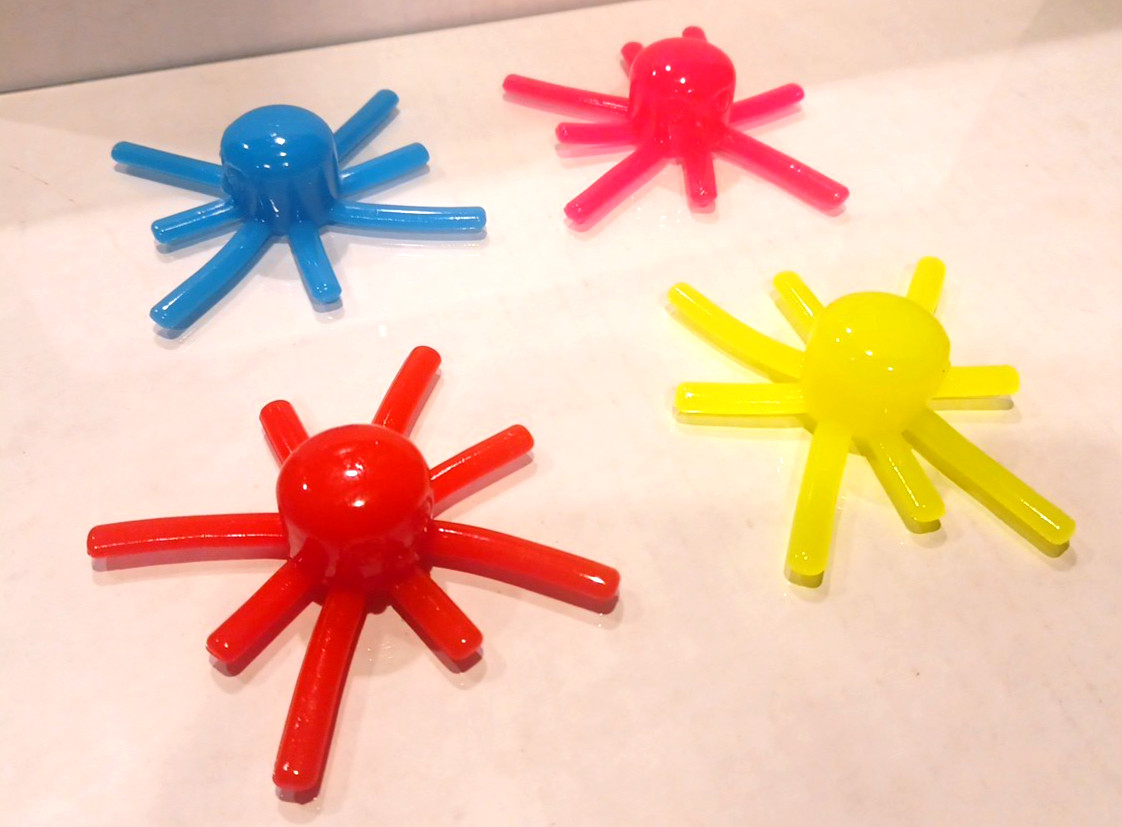 Wacky Wall Crawler Lot of 4 (Blue Red Yellow Pink) Octopus Wacky Walker Toy NEW!