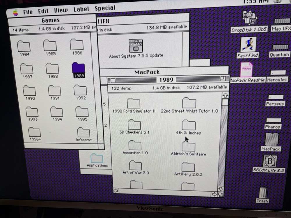 Macintosh LC II Computer With SD Hard Disk, Keyboard, Mouse