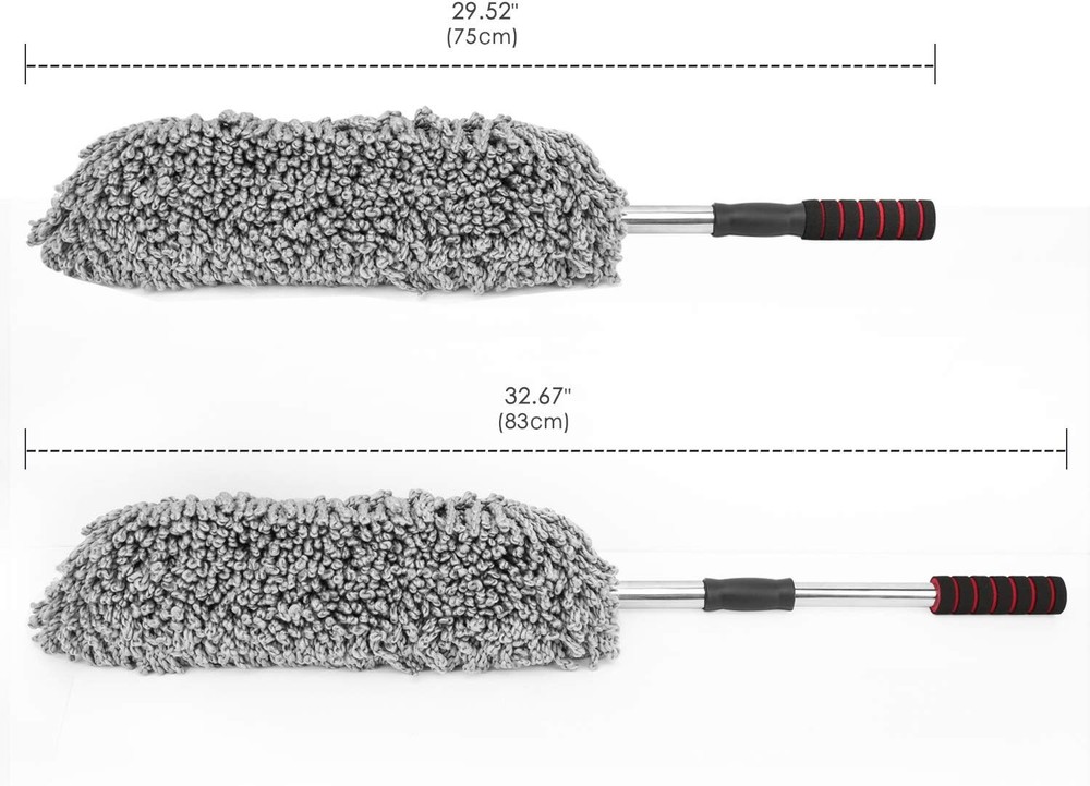 Car Cleaning Duster Microfiber Large Extendable Wax Treated Plastic Handle Brush