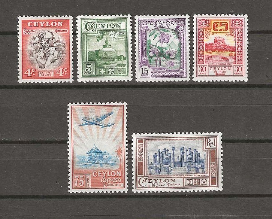 CEYLON 1950 SG 413/418 MINT