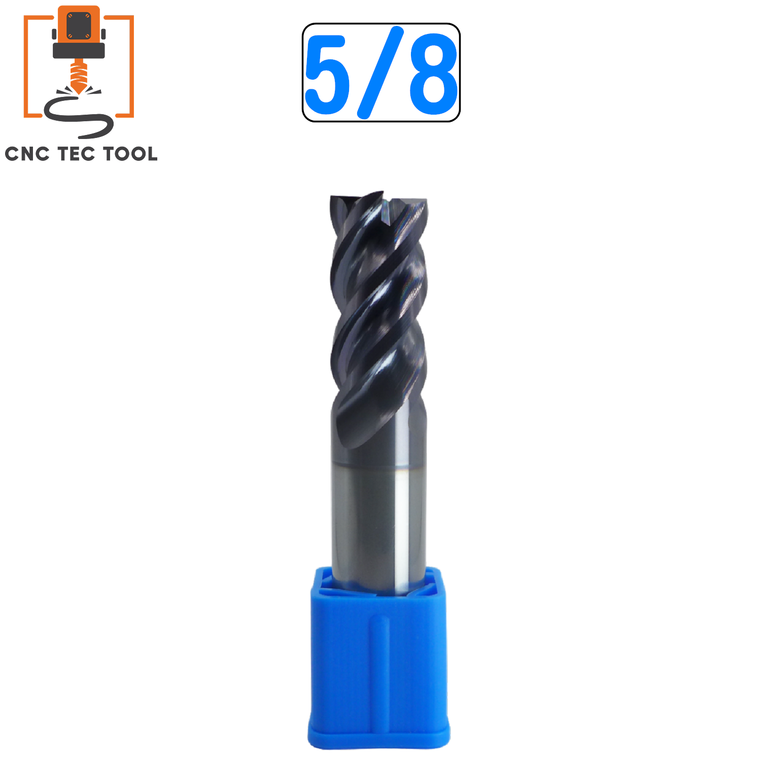 1 PCS 5/8" 4 Flutes Square 45° Helix Carbide End Mill Bits AlTiCrN Coated HRC 50