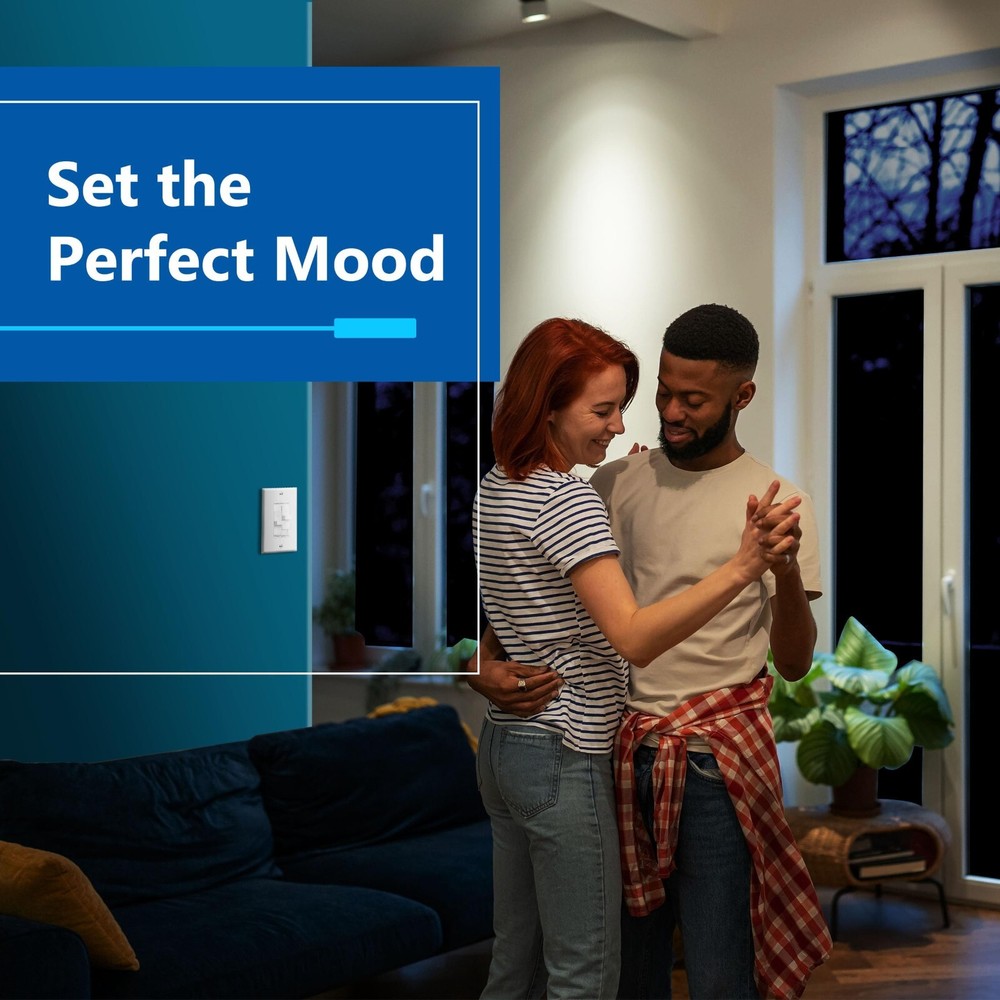 Combination Dual Dimmer Light Switch Control, 2 Sliding Light Controls, Single P