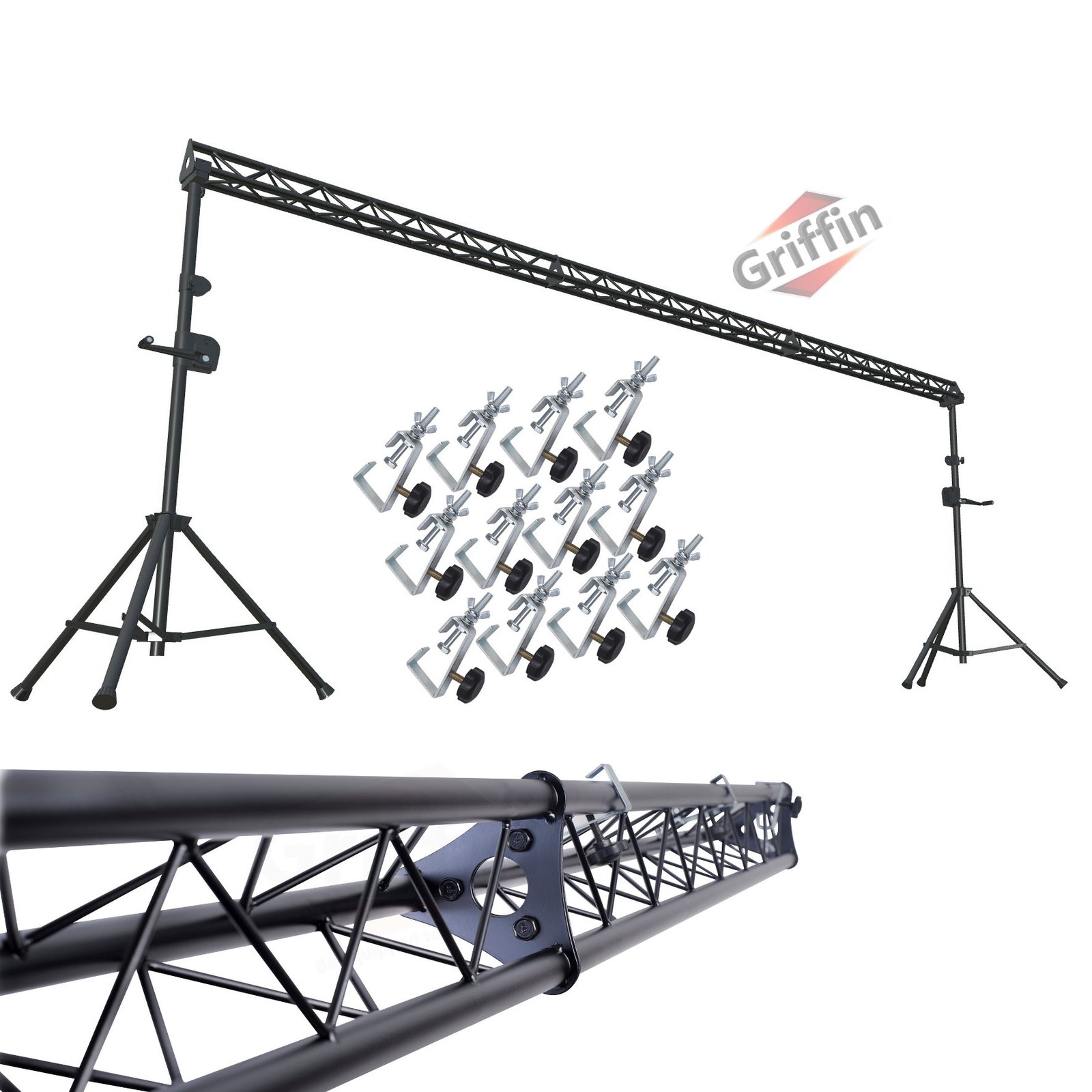 Crank Up Triangle Truss Light Stand - DJ Booth Lighting Trussing Stage Mount PA