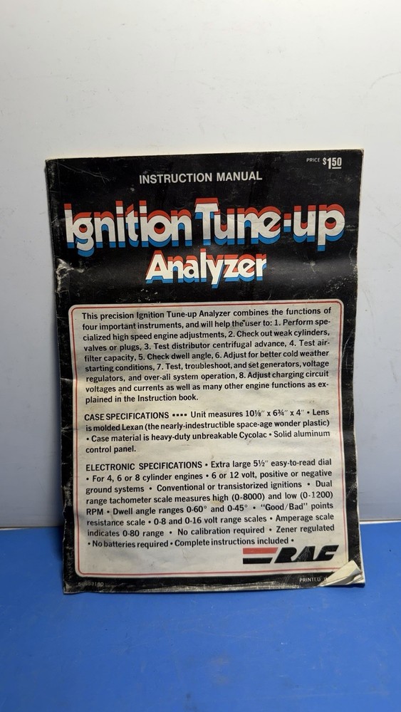 Vintage EAC Ignition Tune-Up Analyzer Model 566 Dwell Tach Volt Amp – Untested