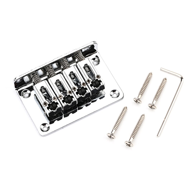 Electric Guitar Bridge 4 String Fixed Hardtail Guitar Bridge Replacement Parts