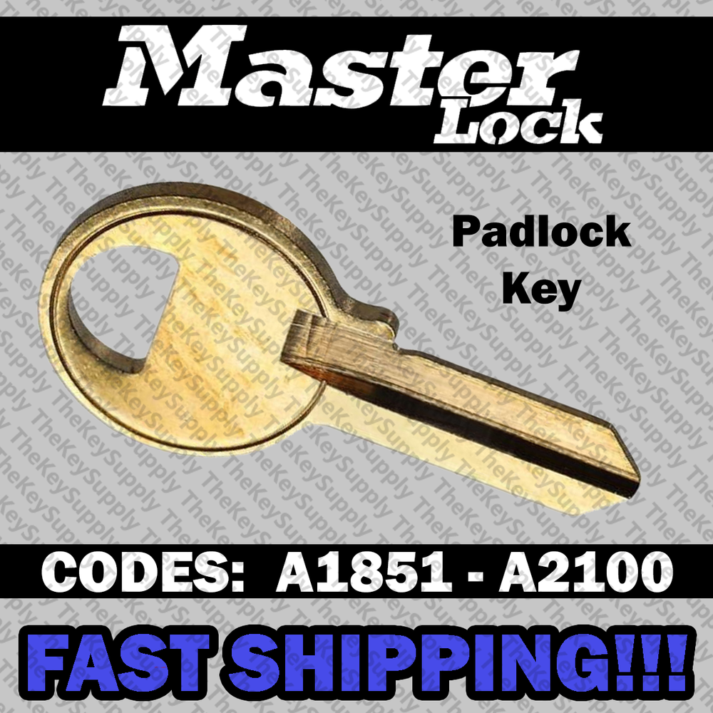 Master Lock Padlock Replacement Key Cut to Your Code A1851 - A2100