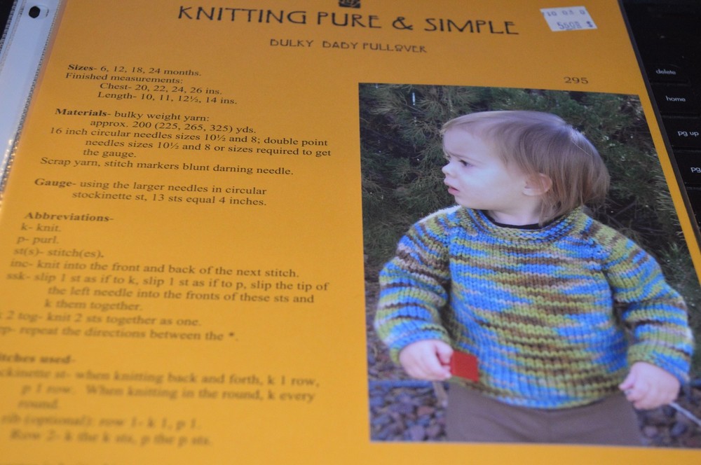 Knitting Pure & Simple Pattern 295 Baby Pullover Bulky 6-24 months