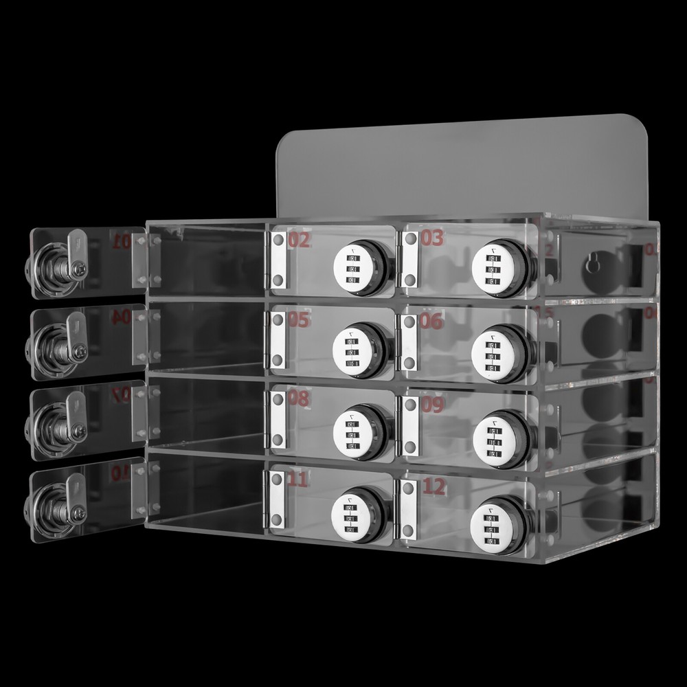 12 Compartments Wall-Mounted Cell Phone Cabinet Cell Phone Storage Locker