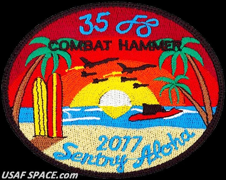USAF 35th FIGHTER SQUADRON - COMBAT HAMMER & SENTRY ALOHA 2017- ORIGINAL PATCH