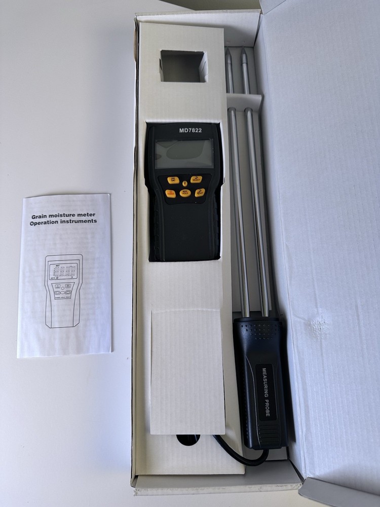 MD7822 Digital Grain Moisture Meter Temperature Thermometer Humidity Test Tool