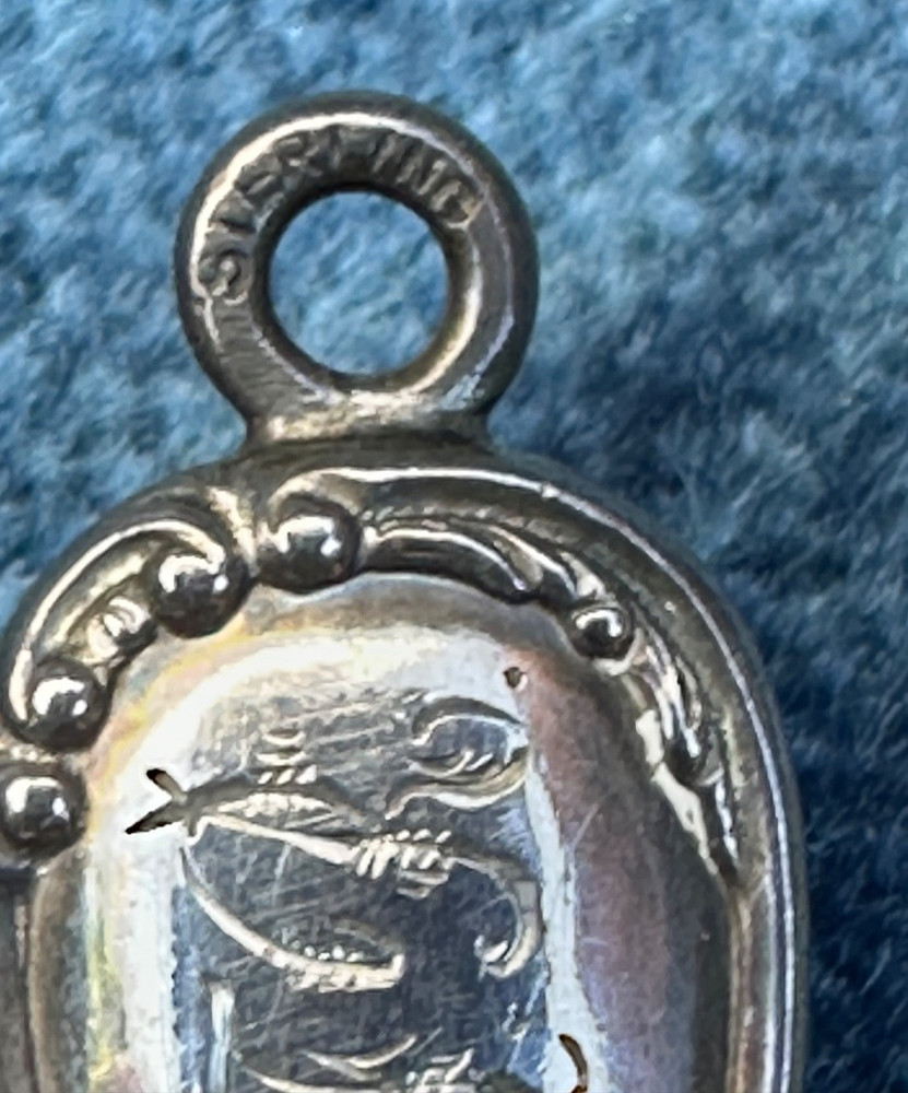 Antique Sterling silver victorian holder fob.