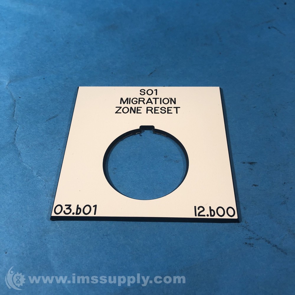 SO1 Migration Zone Reset Plastic Label FNIP