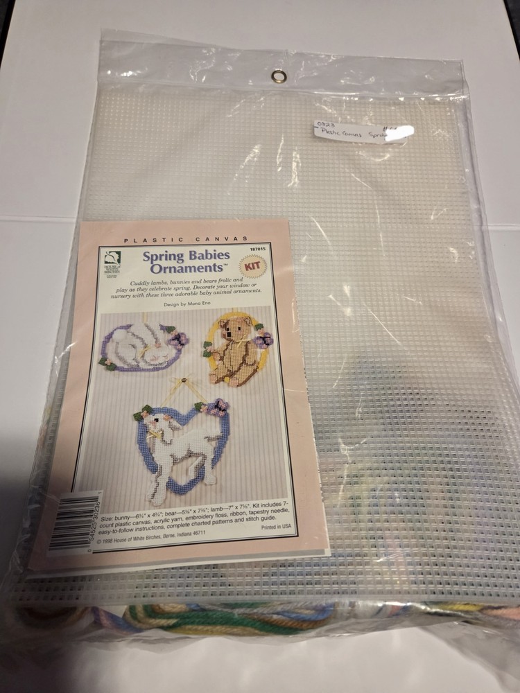 Plastic Canvas Kit spring babies ornaments 1998