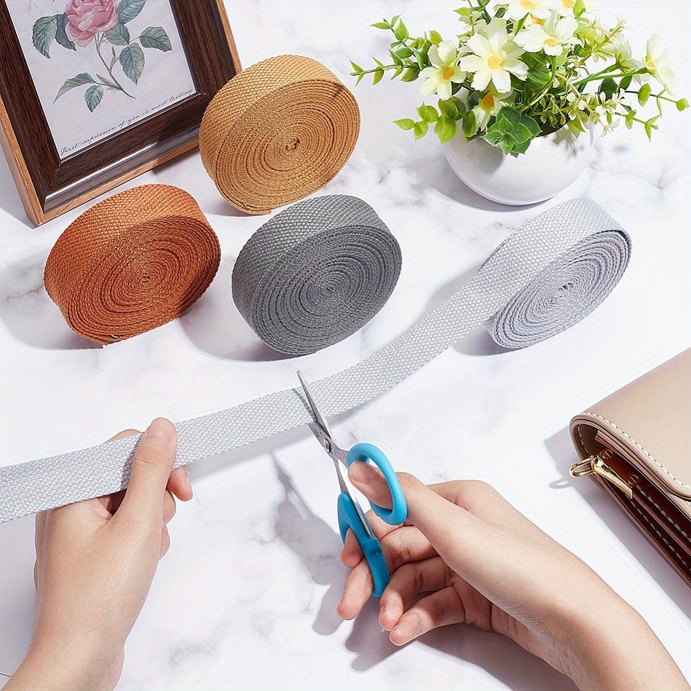 1set 4 rolls 4 colors Flat Polyester Cord/ Webbing Garment Sewing Accessories