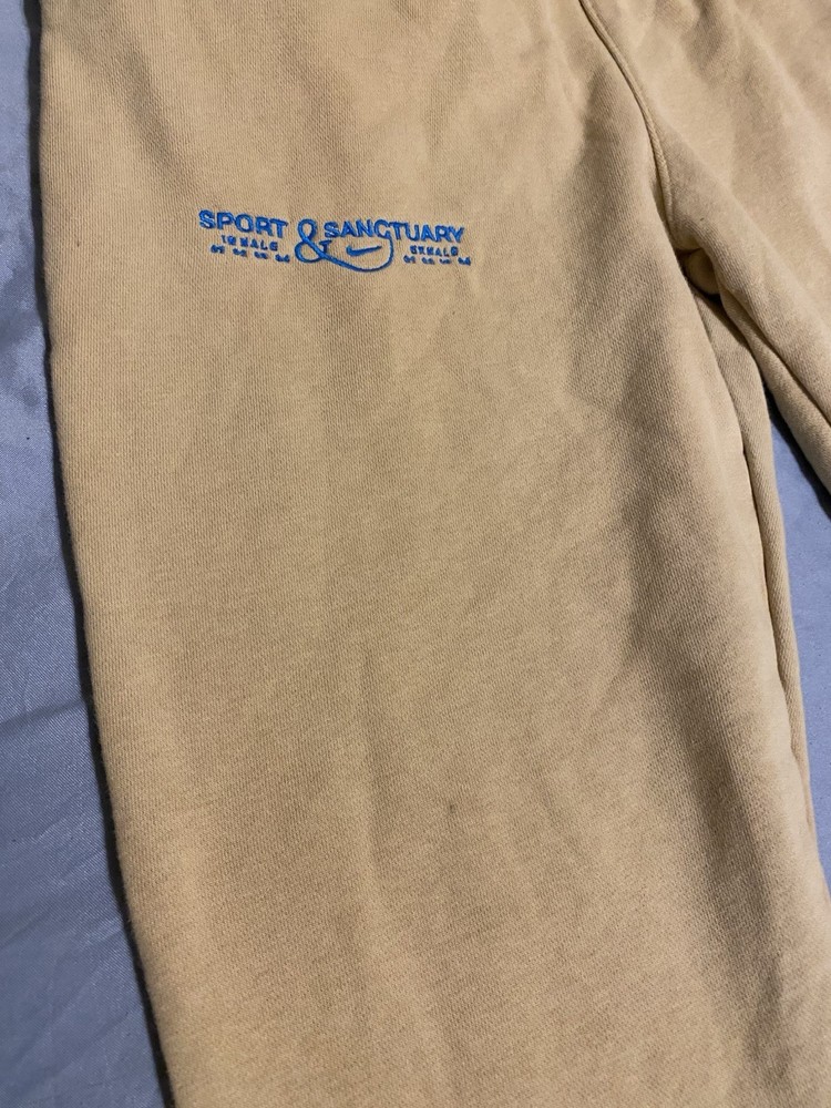 mens nike joggers size medium Embroidered Beige