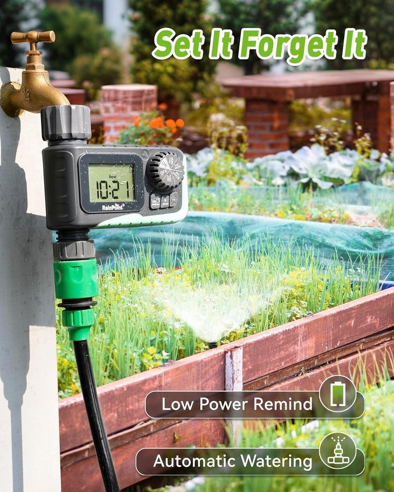 2024 Outdoor Water Timer with Rain Delay - Programmable Sprinkler Solution