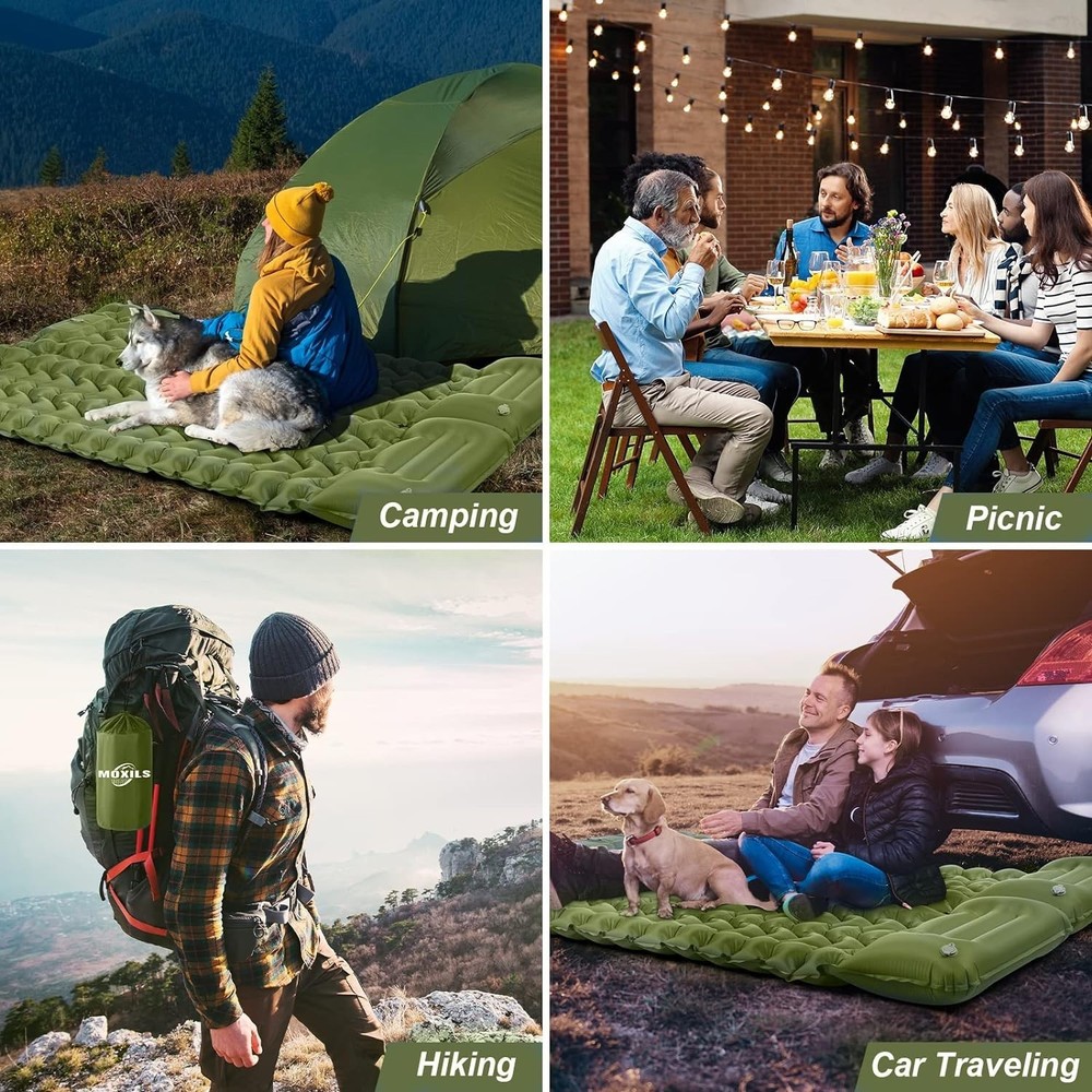 Sleeping Pad, Ultralight Inflatable Sleeping Pad for Camping, Built-in Pump, ...