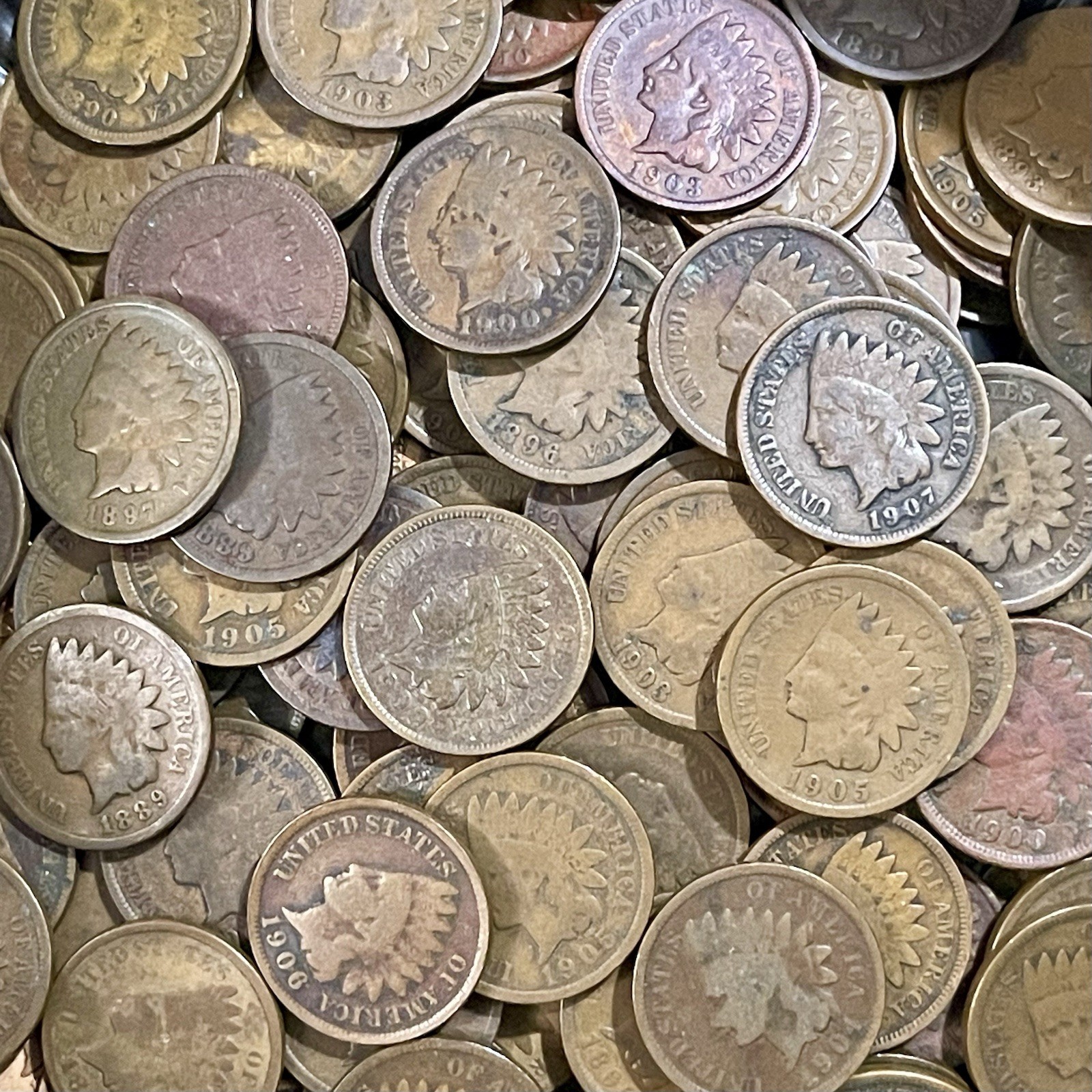 Indian Head Penny Roll of 50 ALL Indian Head Cents Lot of 50 FULL ROLL