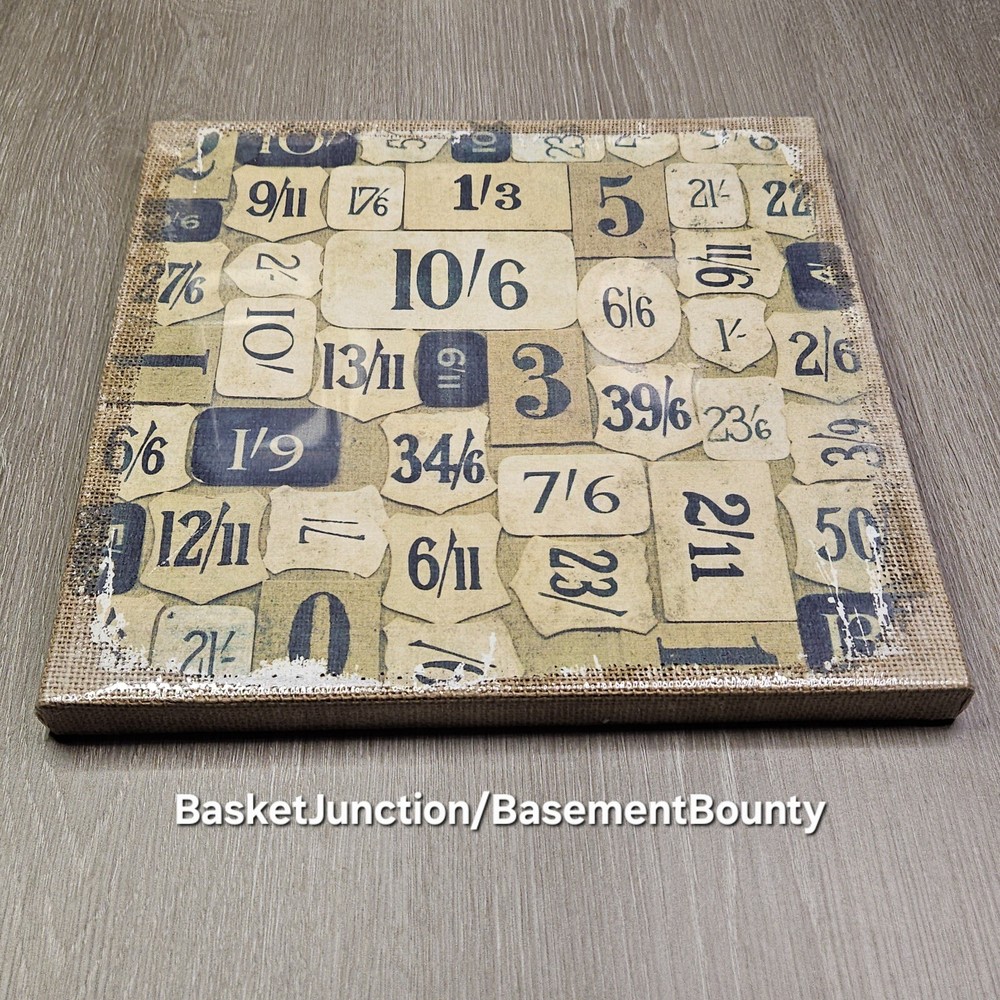 Tim Holtz: District Market Burlap Panels: Adverts, Numeric