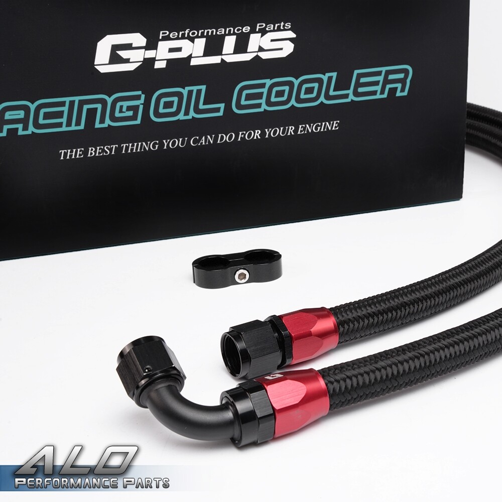 UNIVERSAL 25 ROW 10AN ALUMINUM ENGINE TRANSMISSION OIL COOLER KIT +7" BLACK FAN