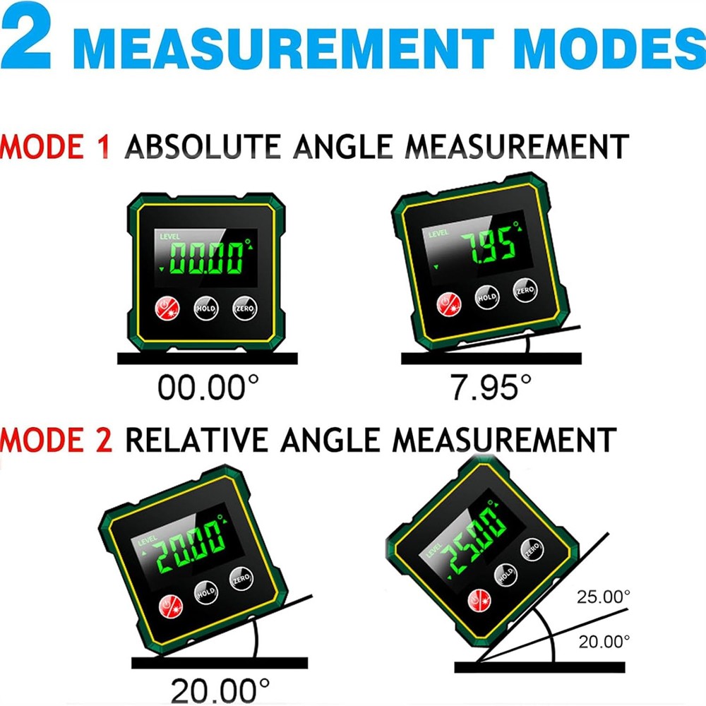 Digital Angle Finder W/ Laser Level Inclinometer Magnetic Angle Gauge Protractor