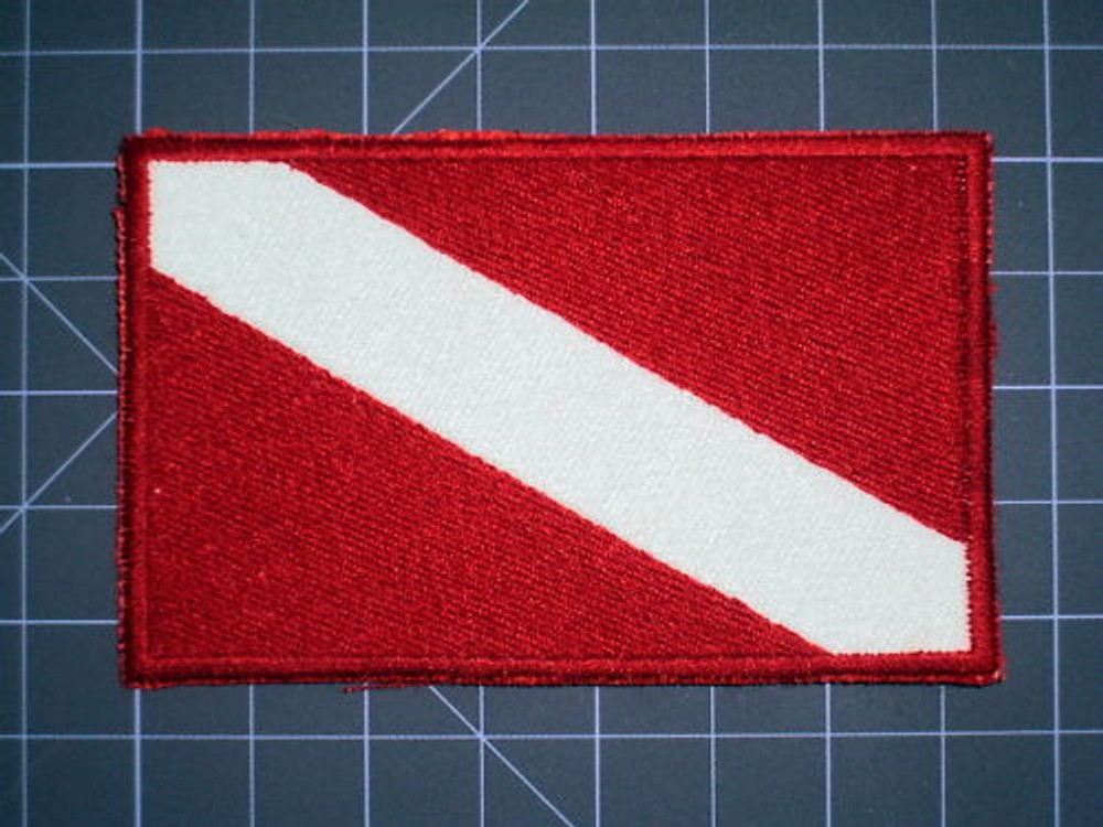 Diver Down Flag  Embroidered  Patch, Scuba, Snorkeling