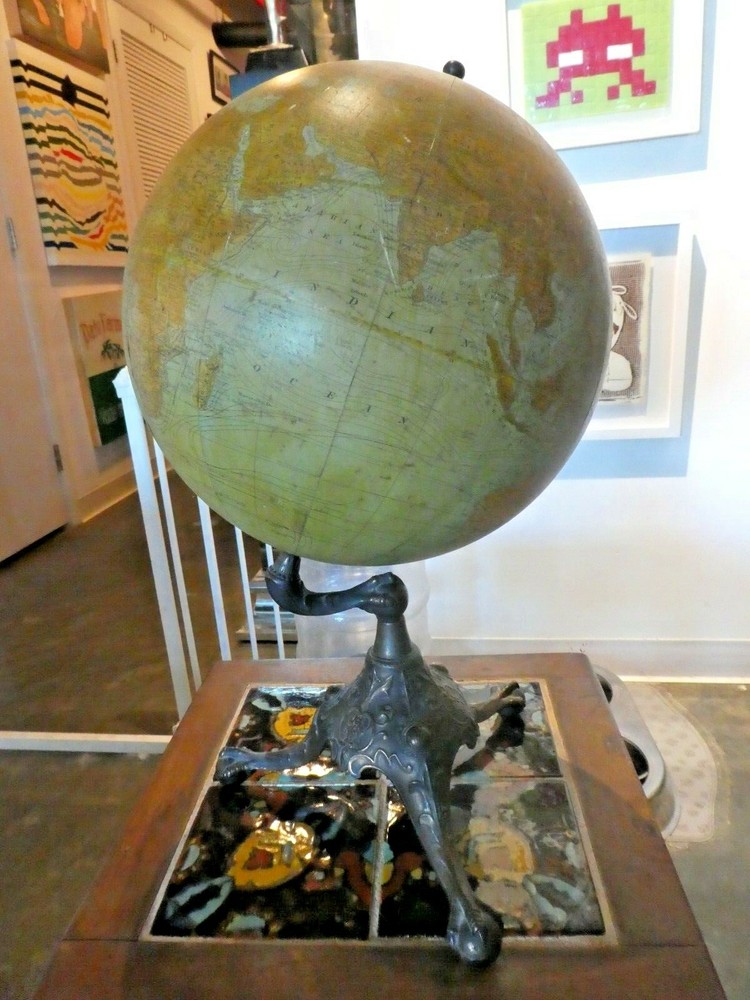 1920'S RAND MCNALLY TERRESTRIAL GLOBE "AS IS "