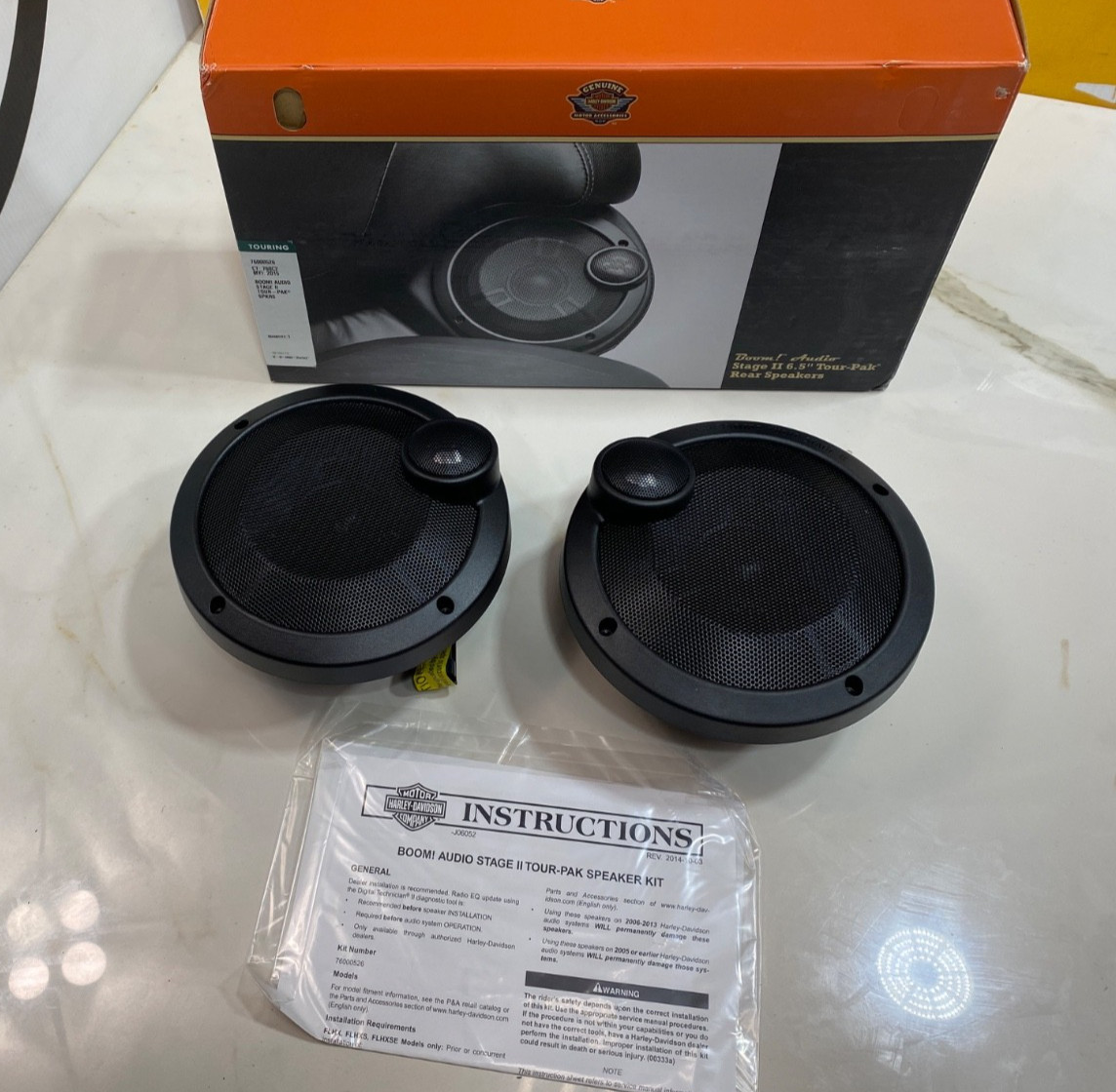 Genuine Boom Audio Stage II Harley CVO King Tour Pak Pack 6.5 Speakers Kit Trunk