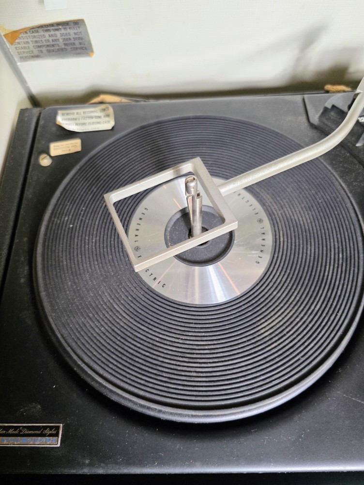 G E Solid State Stereo Portable Record Player with Detachable Spea…